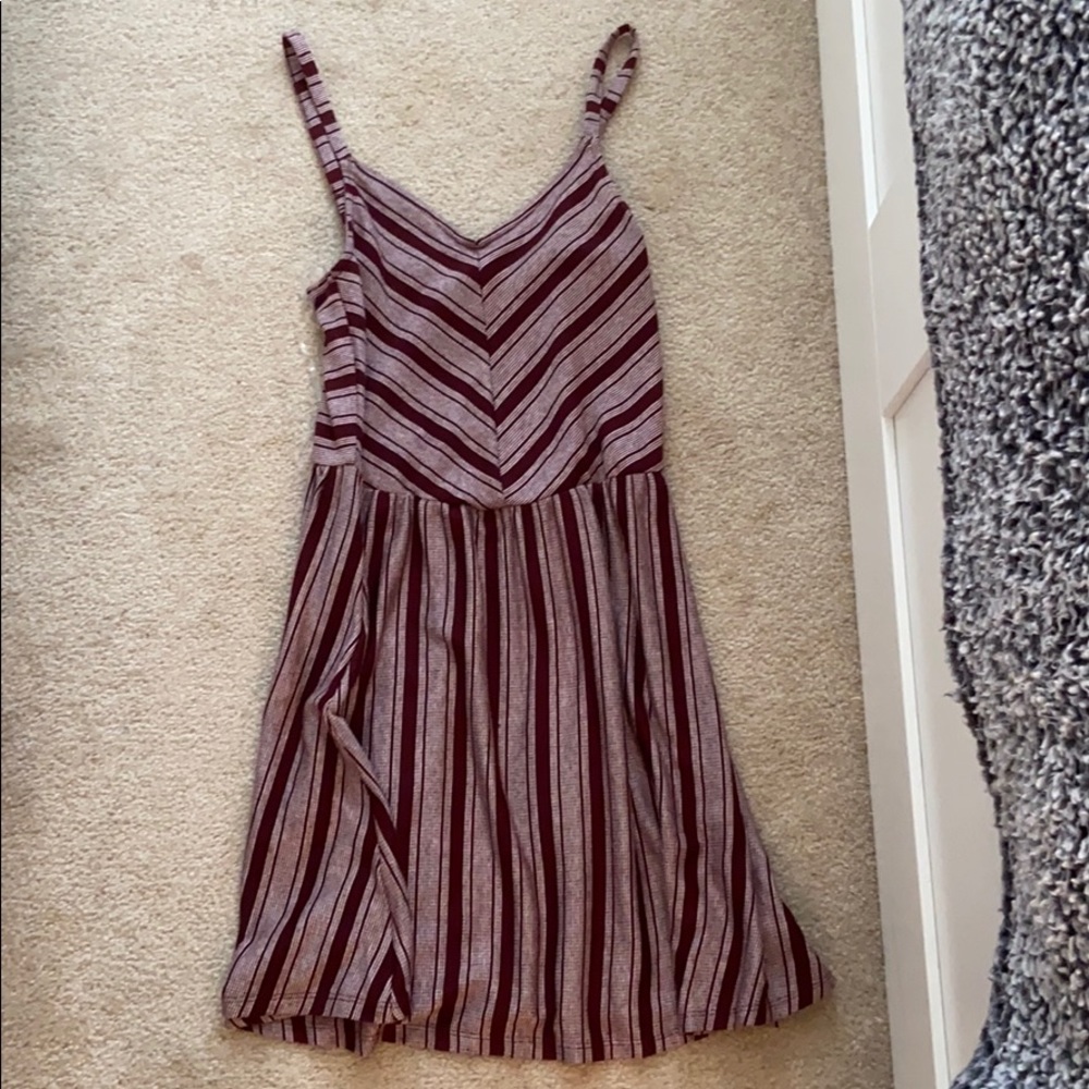 Maroon stripe dress